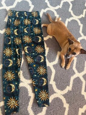 Leggings Depot Teal & Gold Celestial Print Leggings